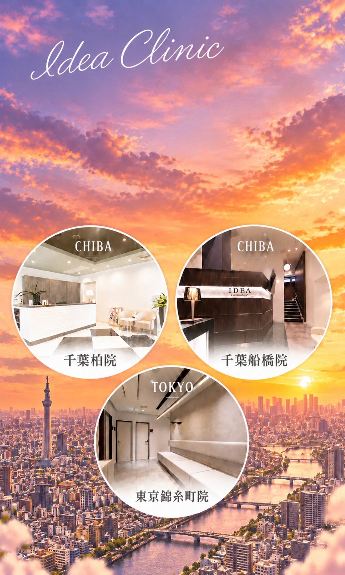 Idea Clinic イデア美容皮膚科クリニック 千葉・東京の3院で診療 千葉柏院・千葉船橋院・東京錦糸町院